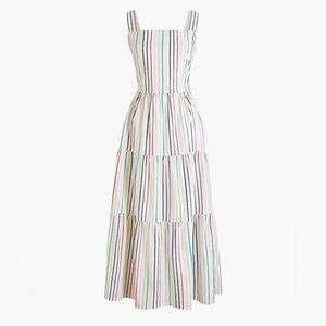 J. Crew White Maxi Sundress with Multicolor Stripes - SOLD OUT on website